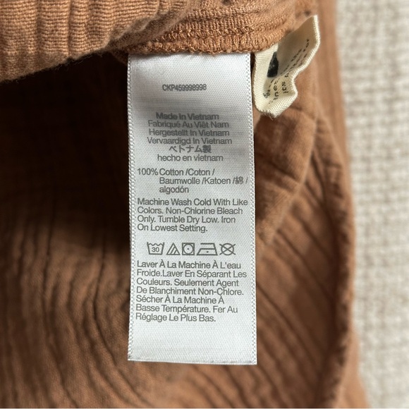 Madewell Button Up Long Sleeve Cotton Shirt Camel Brown Size XXS Natural Fibers - Picture 6 of 9